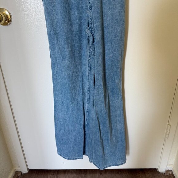 Christy Dawn The Billy Overalls Flared Hem Jumpsuit In Moon Wash Denim 24 - Picture 4 of 8